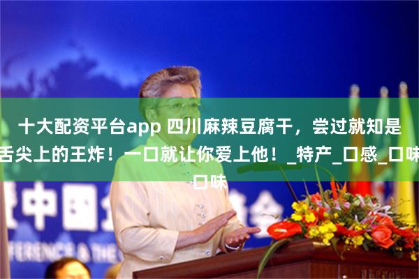 十大配资平台app 四川麻辣豆腐干，尝过就知是舌尖上的王炸！一口就让你爱上他！_特产_口感_口味