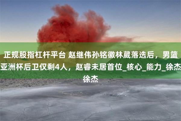 正规股指杠杆平台 赵继伟孙铭徽林葳落选后，男篮亚洲杯后卫仅剩4人，赵睿未居首位_核心_能力_徐杰